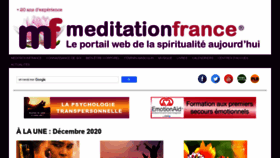 What Meditationfrance.com website looked like in 2020 (3 years ago)