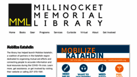 What Millinocketmemoriallibrary.org website looked like in 2020 (3 years ago)