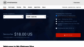 What Myvietnamvisa.com website looked like in 2020 (3 years ago)