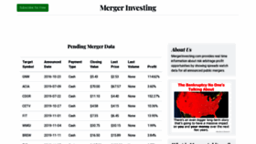 What Mergerinvesting.com website looked like in 2020 (3 years ago)