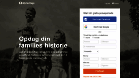 What Myheritage.dk website looked like in 2020 (3 years ago)