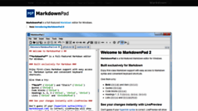 What Markdownpad.com website looked like in 2020 (3 years ago)