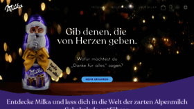 What Milka.de website looked like in 2020 (3 years ago)