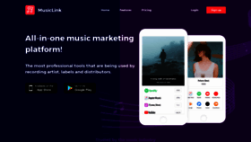 What Musics.link website looked like in 2021 (3 years ago)