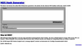 What Md5generator.de website looked like in 2021 (3 years ago)