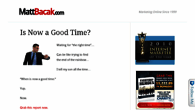 What Mattbacak.com website looked like in 2021 (3 years ago)