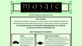 What Mosaichairandnailsalon.com website looked like in 2021 (3 years ago)