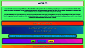 What Matka.cc website looked like in 2021 (3 years ago)