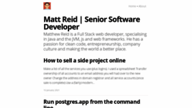 What Matt-reid.co.uk website looked like in 2021 (3 years ago)