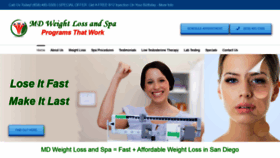 What Mdweightlossandspa.com website looked like in 2021 (3 years ago)