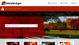 What Maryland.gov website looked like in 2021 (3 years ago)