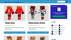 What Minecraftskins.net website looked like in 2021 (3 years ago)