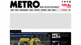 What Metro.co.uk website looked like in 2021 (3 years ago)
