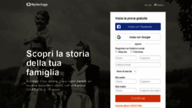 What Myheritage.it website looked like in 2021 (4 years ago)