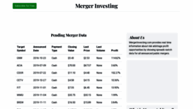 What Mergerinvesting.com website looked like in 2021 (3 years ago)