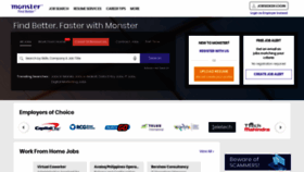 What Monster.com.ph website looked like in 2021 (3 years ago)