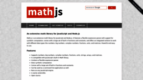 What Mathjs.org website looked like in 2021 (4 years ago)