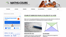 What Maths-cours.fr website looked like in 2021 (3 years ago)