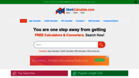 What Markcalculate.com website looked like in 2021 (3 years ago)
