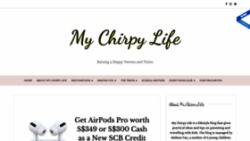 What Mychirpylife.com website looked like in 2021 (3 years ago)