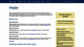 What Mypy-lang.org website looked like in 2021 (3 years ago)
