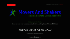 What Moversandshakersdance.com website looked like in 2021 (3 years ago)