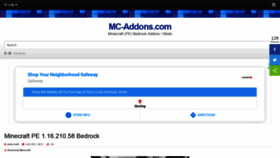 What Mc-addons.com website looked like in 2021 (3 years ago)
