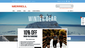 What Merrell.com website looked like in 2021 (3 years ago)