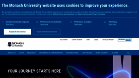 What Monash.edu website looked like in 2021 (3 years ago)