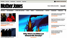What Motherjones.com website looked like in 2021 (3 years ago)