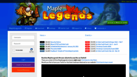 What Maplelegends.com website looked like in 2021 (3 years ago)