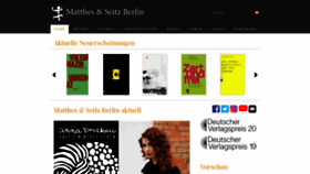 What Matthes-seitz-berlin.de website looked like in 2021 (3 years ago)