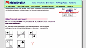 What Mathinenglish.com website looked like in 2021 (3 years ago)