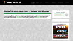 What Minecraft.fr website looked like in 2021 (3 years ago)