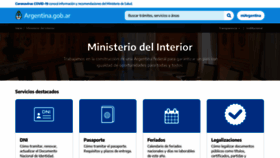 What Mininterior.gov.ar website looked like in 2021 (3 years ago)