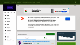 What Minecraft-statistic.net website looked like in 2021 (4 years ago)