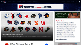 What Milb.com website looked like in 2021 (3 years ago)