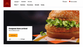 What Mcdonalds.ca website looked like in 2021 (3 years ago)