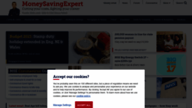 What Moneysavingexpert.com website looked like in 2021 (3 years ago)