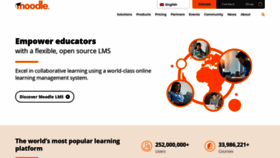 What Moodle.com website looked like in 2021 (3 years ago)
