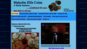 What Malcolmelliscoins.co.uk website looked like in 2021 (3 years ago)