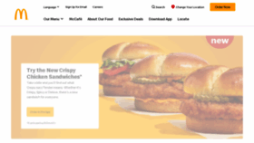 What Mcdonalds.com website looked like in 2021 (3 years ago)