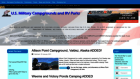 What Militarycampgrounds.us website looked like in 2021 (3 years ago)