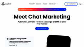 What Manychat.com website looked like in 2021 (2 years ago)