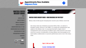 What Miseryindex.us website looked like in 2021 (2 years ago)
