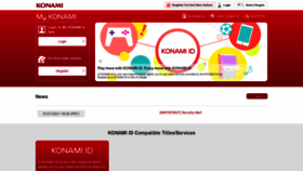 What My.konami.net website looked like in 2021 (2 years ago)