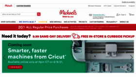 What Michaels.com website looked like in 2021 (4 years ago)
