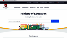 What Moe.gov.sg website looked like in 2021 (2 years ago)
