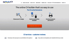 What Myperfectcv.co.uk website looked like in 2021 (2 years ago)