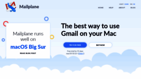 What Mailplaneapp.com website looked like in 2021 (2 years ago)